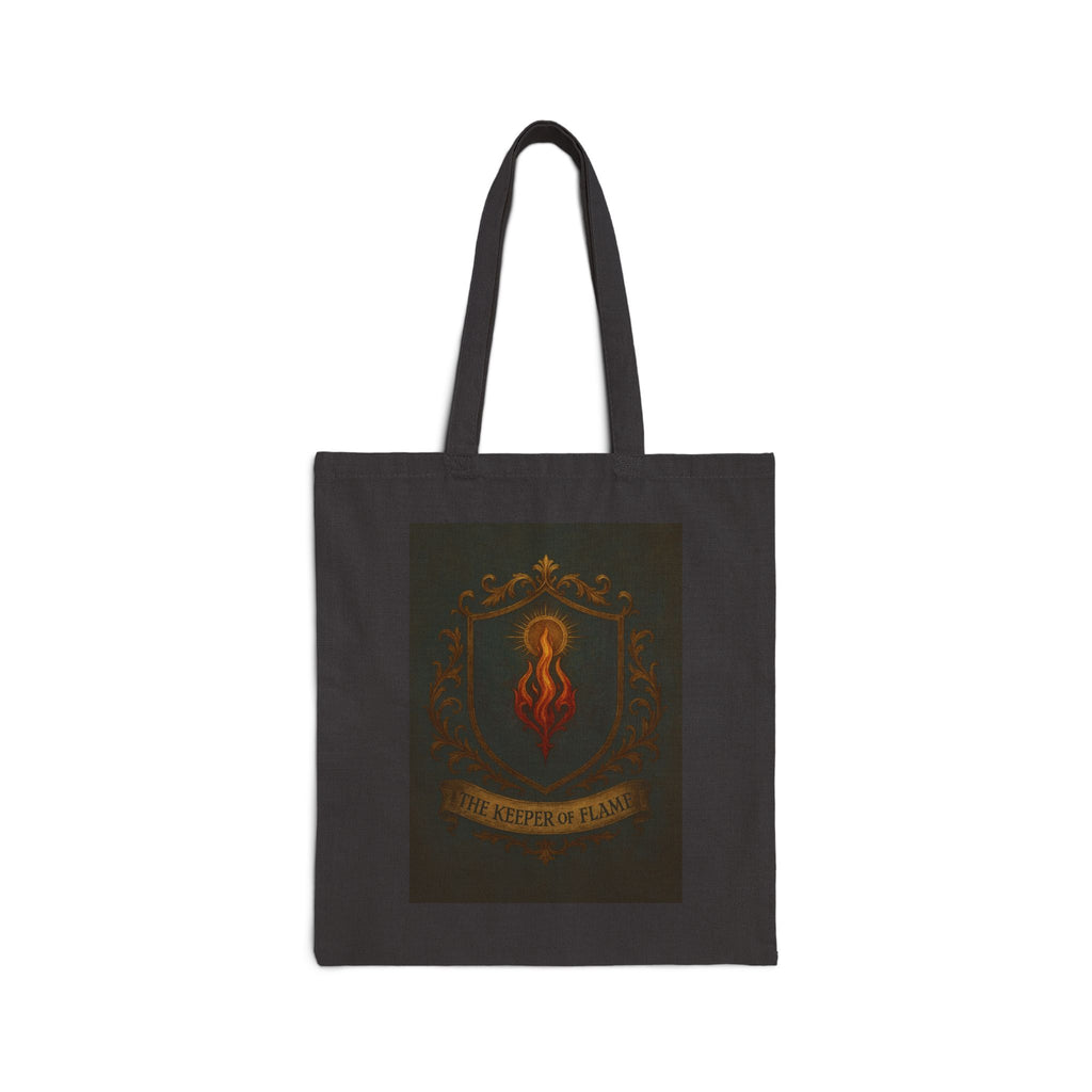 Vintage Flame Shield Cotton Canvas Tote Bag, Eco-Friendly Shopping Bag, Beach Tote, Gift for Her, Festival Bag, Handmade Canvas Bag