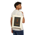 Vintage Flame Shield Cotton Canvas Tote Bag, Eco-Friendly Shopping Bag, Beach Tote, Gift for Her, Festival Bag, Handmade Canvas Bag