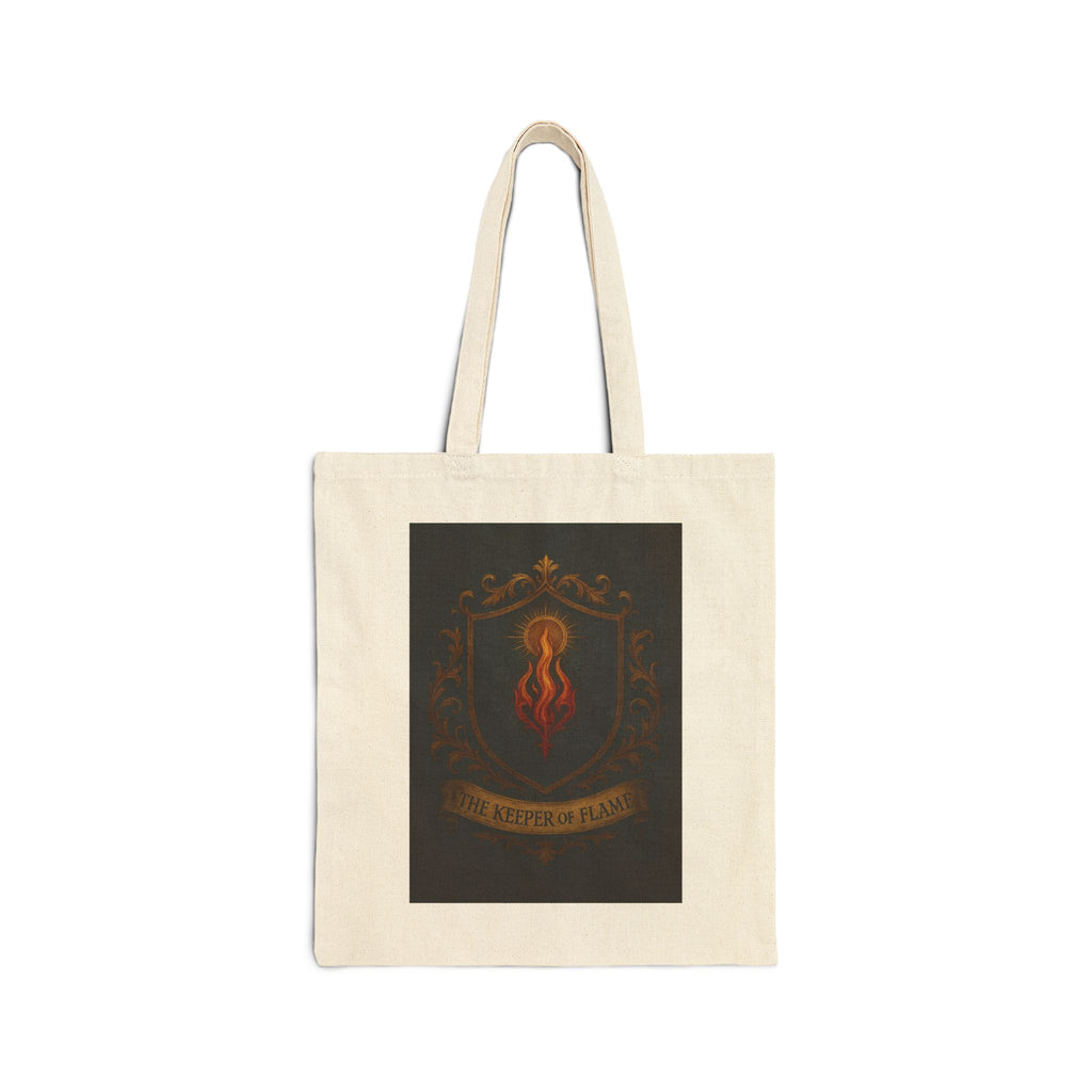 Vintage Flame Shield Cotton Canvas Tote Bag, Eco-Friendly Shopping Bag, Beach Tote, Gift for Her, Festival Bag, Handmade Canvas Bag