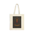 Vintage Flame Shield Cotton Canvas Tote Bag, Eco-Friendly Shopping Bag, Beach Tote, Gift for Her, Festival Bag, Handmade Canvas Bag