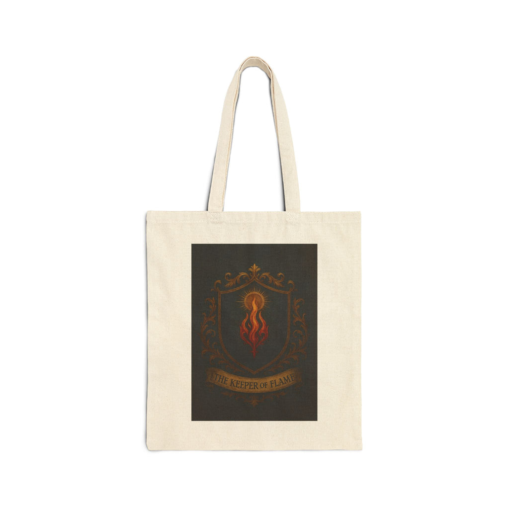 Vintage Flame Shield Cotton Canvas Tote Bag, Eco-Friendly Shopping Bag, Beach Tote, Gift for Her, Festival Bag, Handmade Canvas Bag