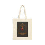Vintage Flame Shield Cotton Canvas Tote Bag, Eco-Friendly Shopping Bag, Beach Tote, Gift for Her, Festival Bag, Handmade Canvas Bag